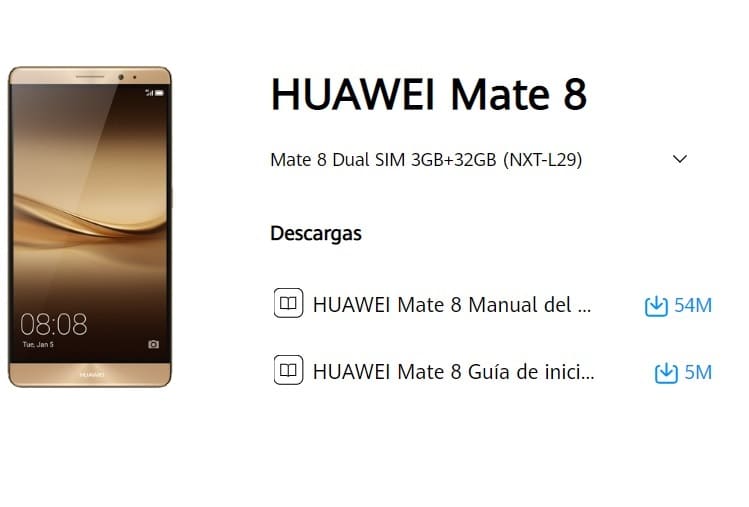 manual de usuario huawei mate 8