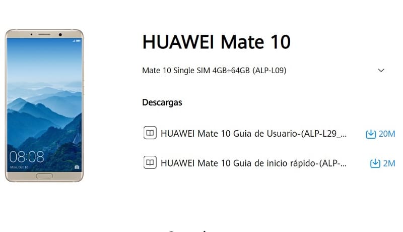 manual huawei mate 10 en español.