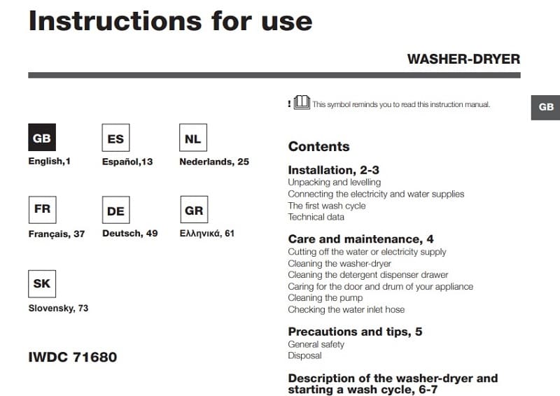 Manual De Lavadora Indesit IWDC 71680 ECO