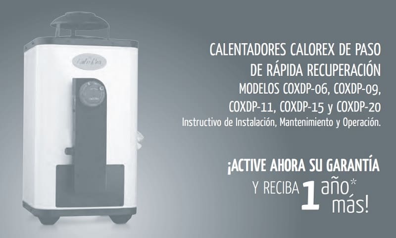 manual Calorex COXDP-06 pdf.