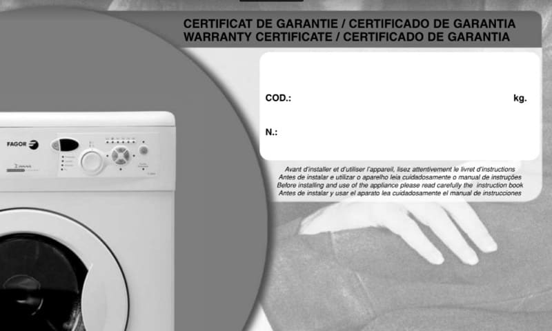 Guía de instrucciones Lavadora Fagor 1F-2609 LX en PDF.