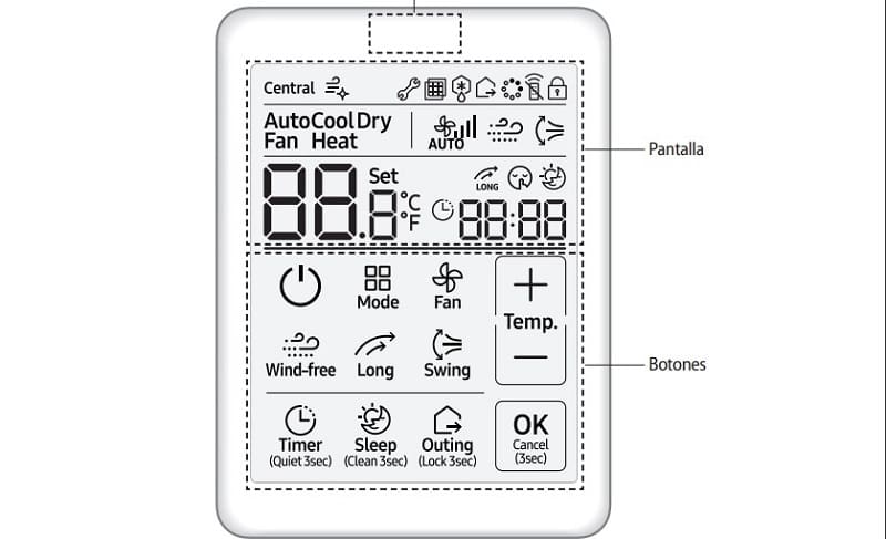 Manual Control Aire Acondicionado Samsung MWR-SH11N PDF.